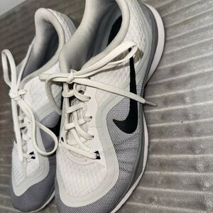 Nike White and Gray Running Shoes